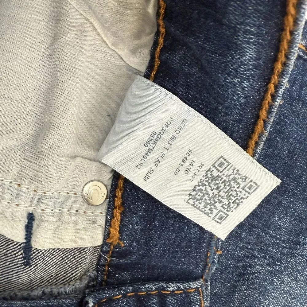 True Religion NEW Geno Big T Flap Slim Jean Men 29 Dark Roper Wash $199 Stretch